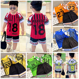 Bộ thun lạnh cồ thể thao bé trai -thun lạnh 3d ann'kids loại 1 mềm mịn mát bền đẹp