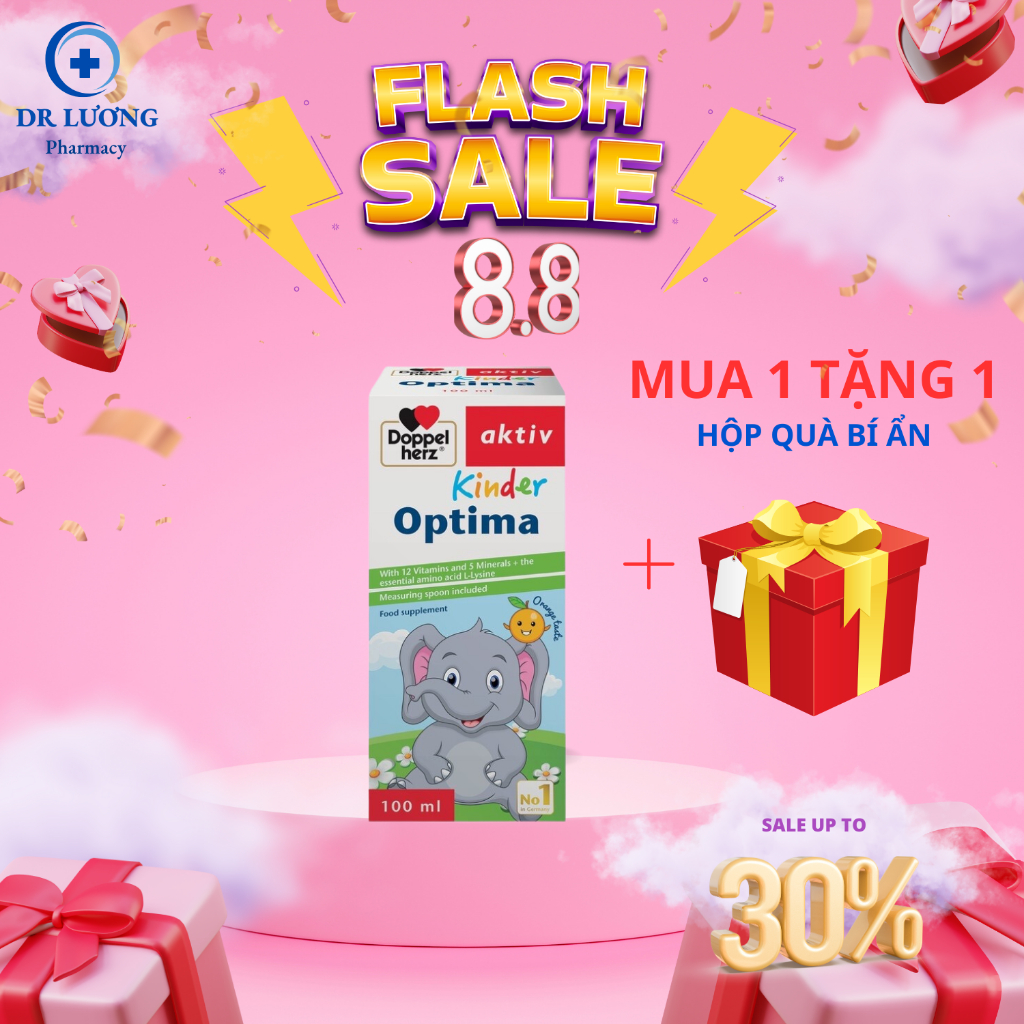 Siro ăn ngon, cải thiện tầm vóc cho bé Doppelherz Aktiv Kinder Optima (Chai 100ml)