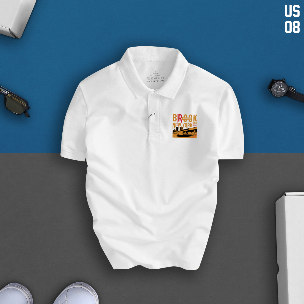 Áo Polo Nam NY BROOKLYN 1976 Chất CVC Cá Sấu Cao Cấp, Chuẩn Form Sang Trọng