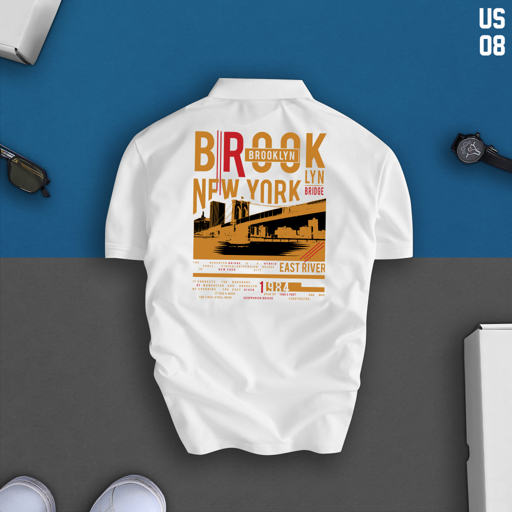 Áo Polo Nam NY BROOKLYN 1976 Chất CVC Cá Sấu Cao Cấp, Chuẩn Form Sang Trọng