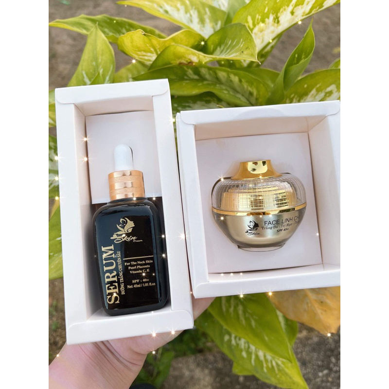 Serum Dưỡng Trắng Chuyên Sâu Skincream 45ml, Face Linh chi Skincream, Face Anh Đào Skincream