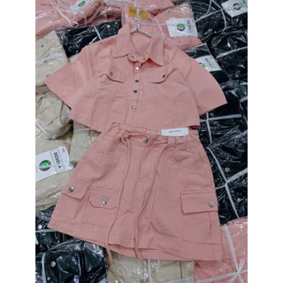 (SHOP TÁO ĐỎ BIGSIZE 50KG ĐẾN 90KG ) set áo kaki + chân  váy ngắn năng động đi chơi đi tiệc S448