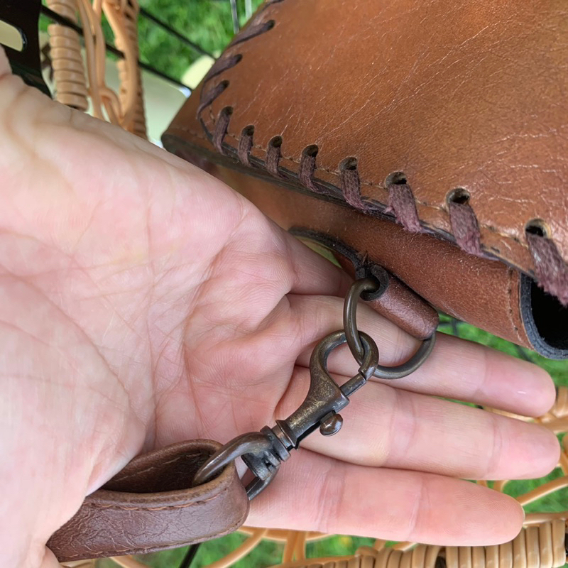 Túi da thật đeo chéo, cắp nách, xách tay màu nâu vàng