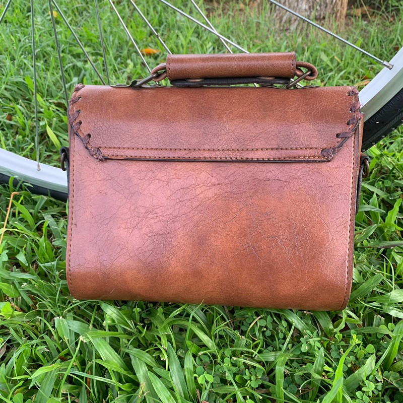 Túi da thật đeo chéo, cắp nách, xách tay màu nâu vàng