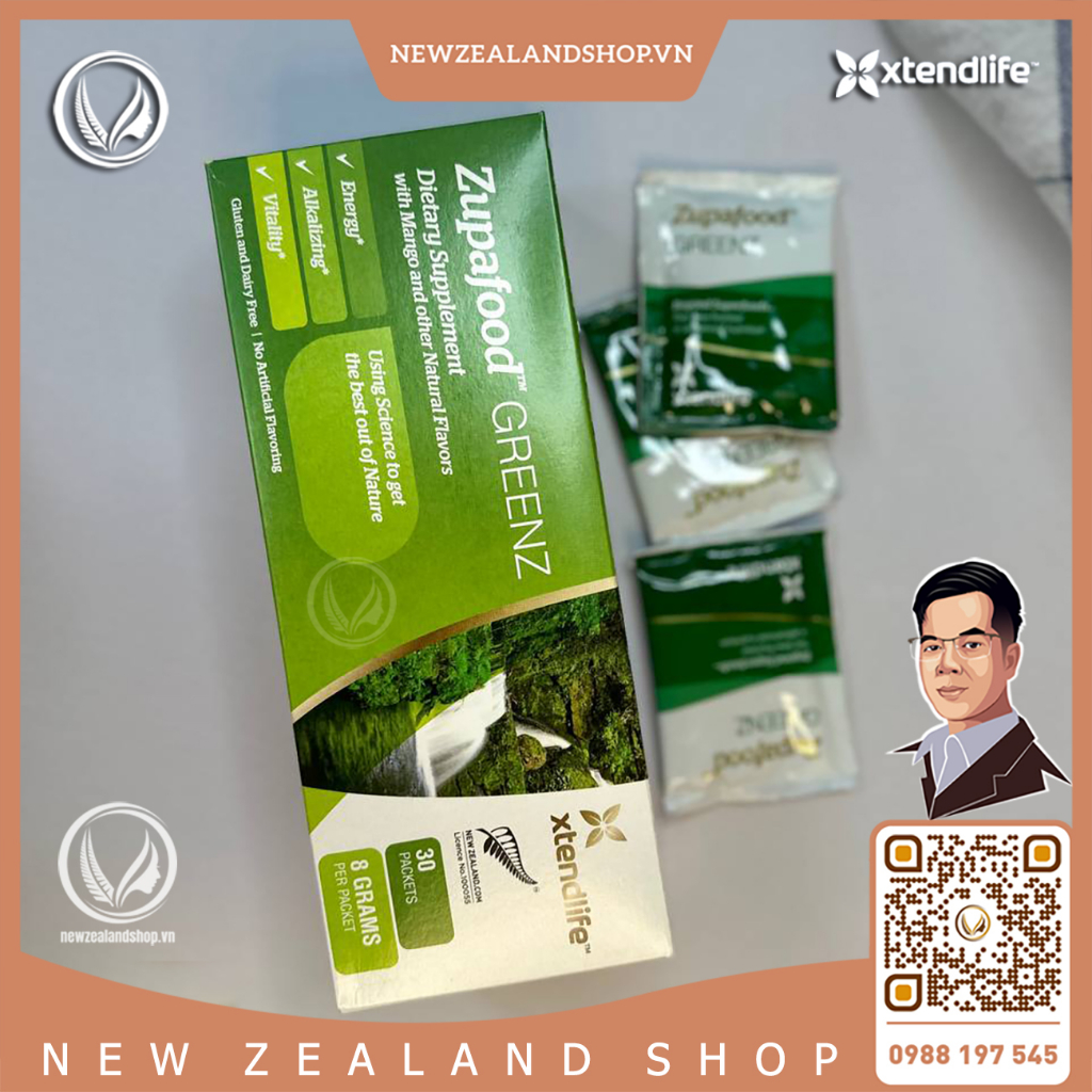 Siêu thực phẩm tăng cường sức khỏe kiềm hoá xanh Xtend-Life Zupafood Greenz