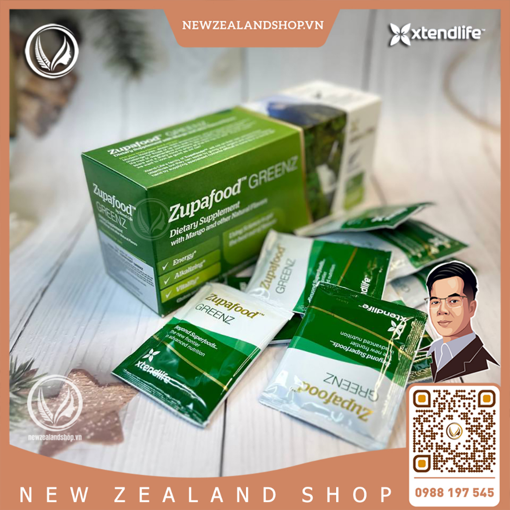 Siêu thực phẩm tăng cường sức khỏe kiềm hoá xanh Xtend-Life Zupafood Greenz
