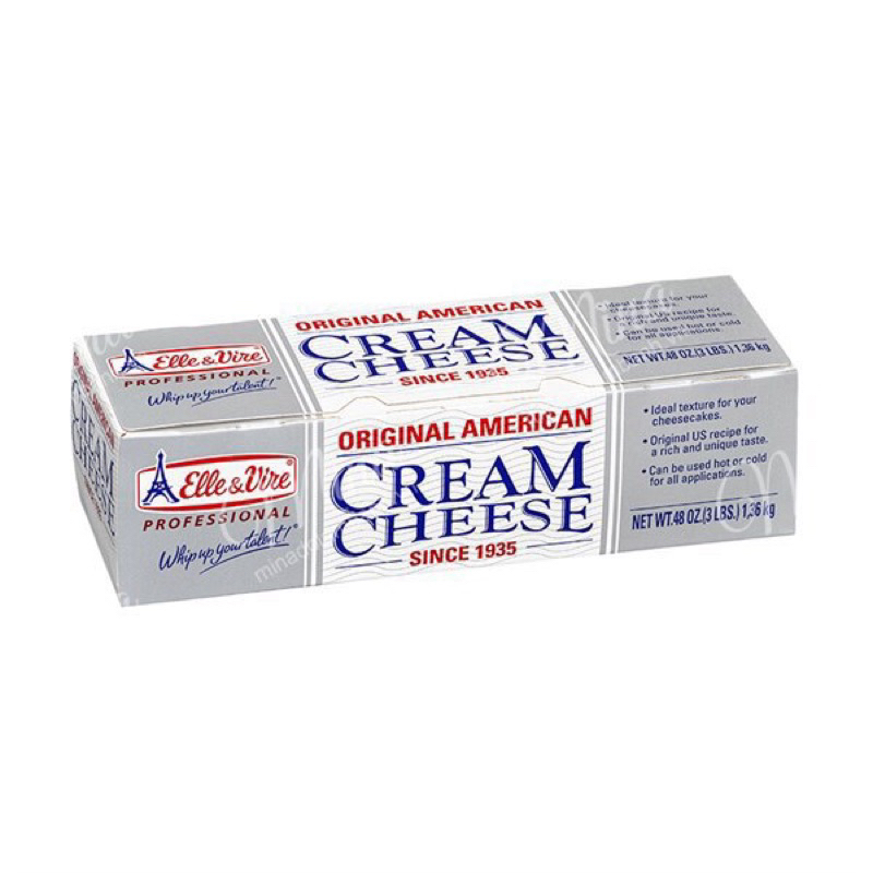 Phô mai kem Creamcheese ELLE&VIRE Mỹ 1,36kg - [Chỉ ship Hoả Tốc Hà Nội]