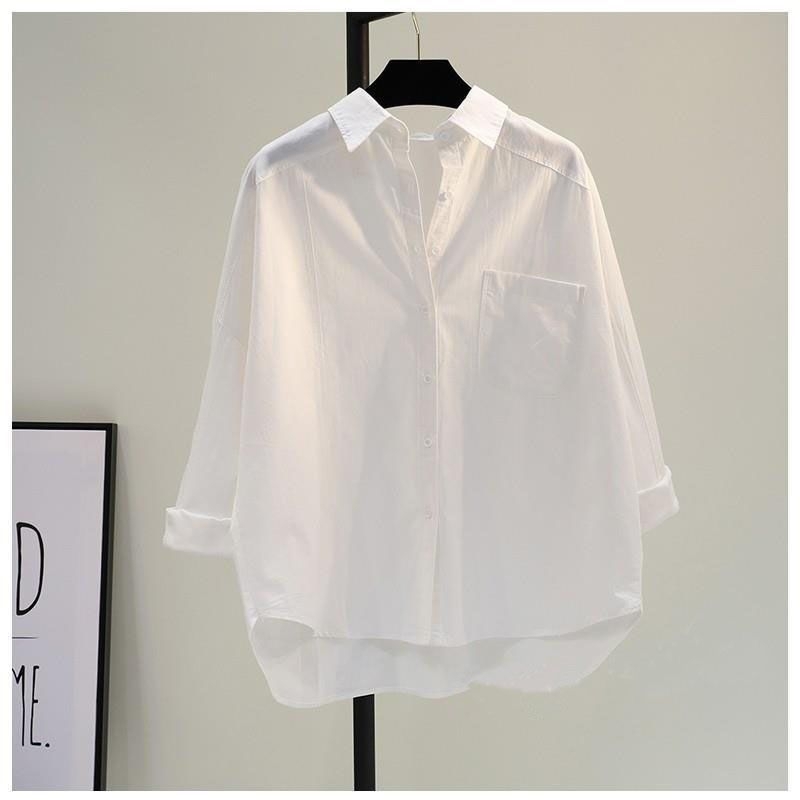 Áo sơ mi cotton dáng Rộng hàng Quảng châu