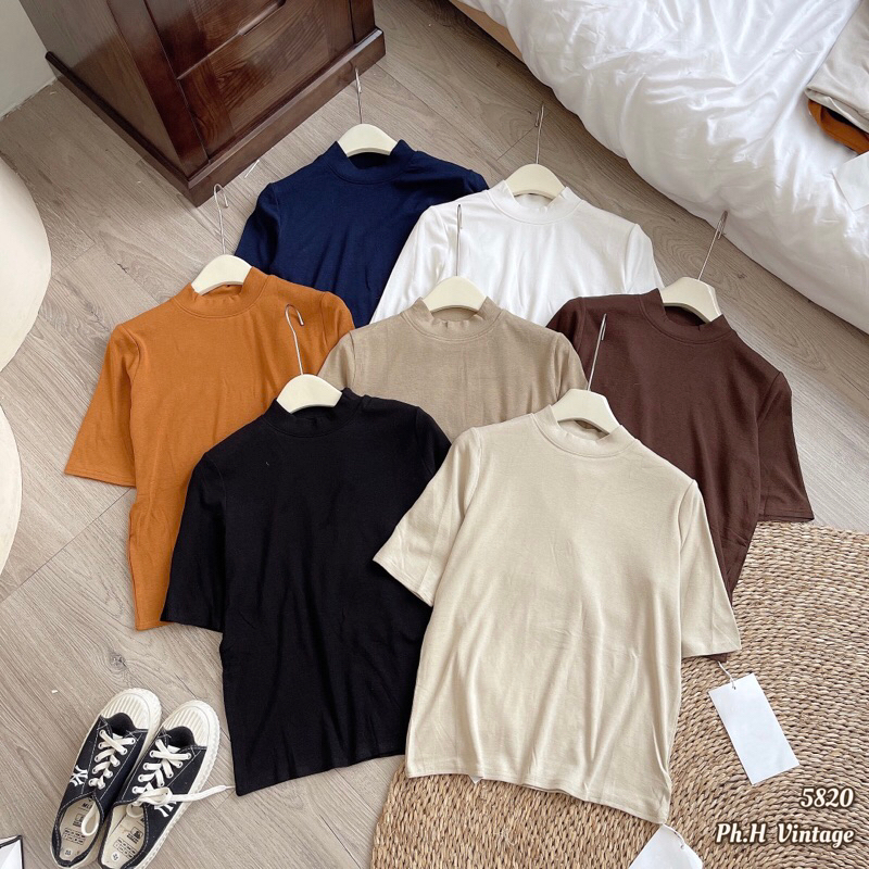 Áo len cộc tay basic