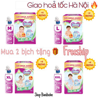 (Tặng miếng) Tã quần Bobby Mega Jumbo M112/L96/XL84/XXL76