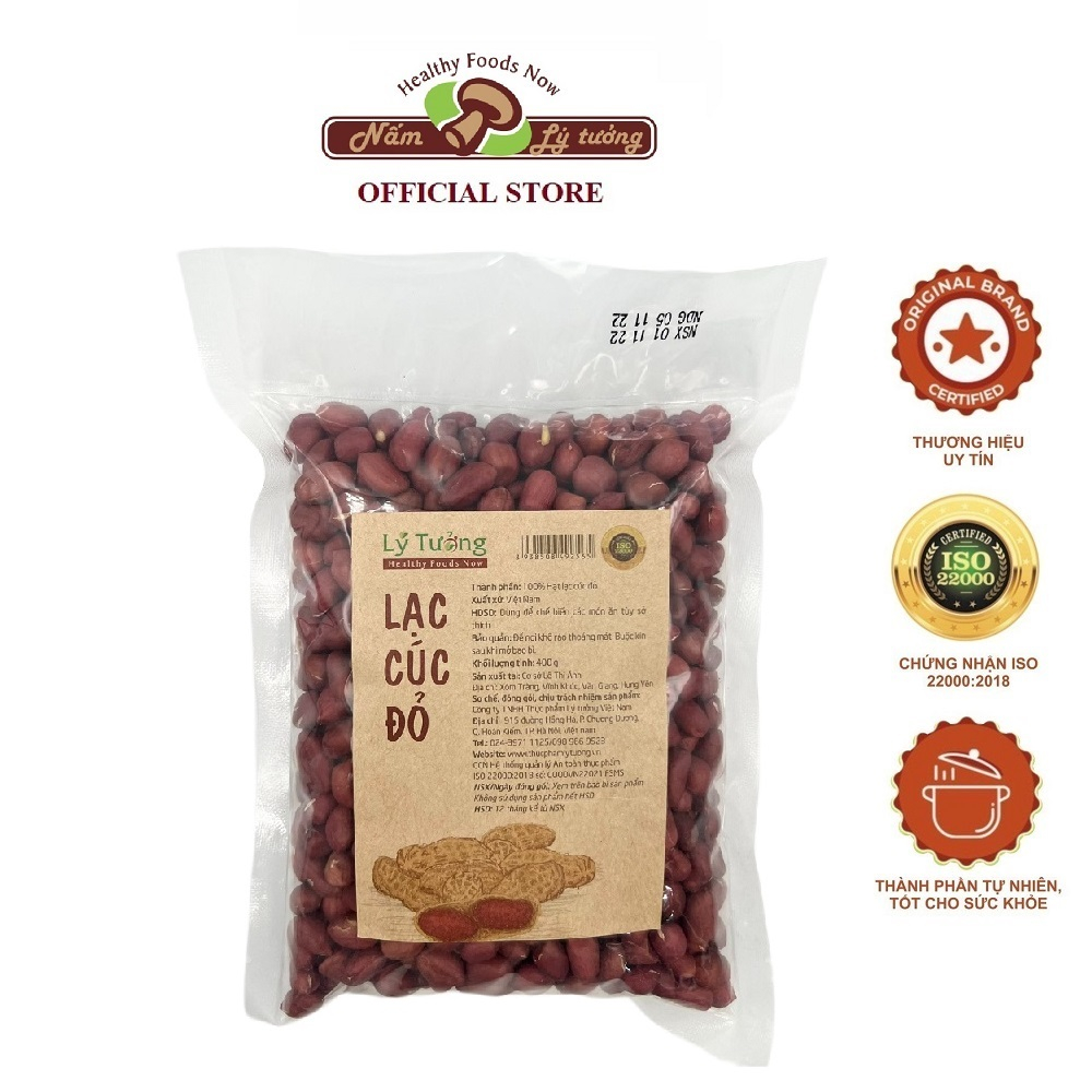 Lạc Cúc Đỏ Lý Tưởng 400g, Hạt Lạc Việt Nam, Lạc Cúc