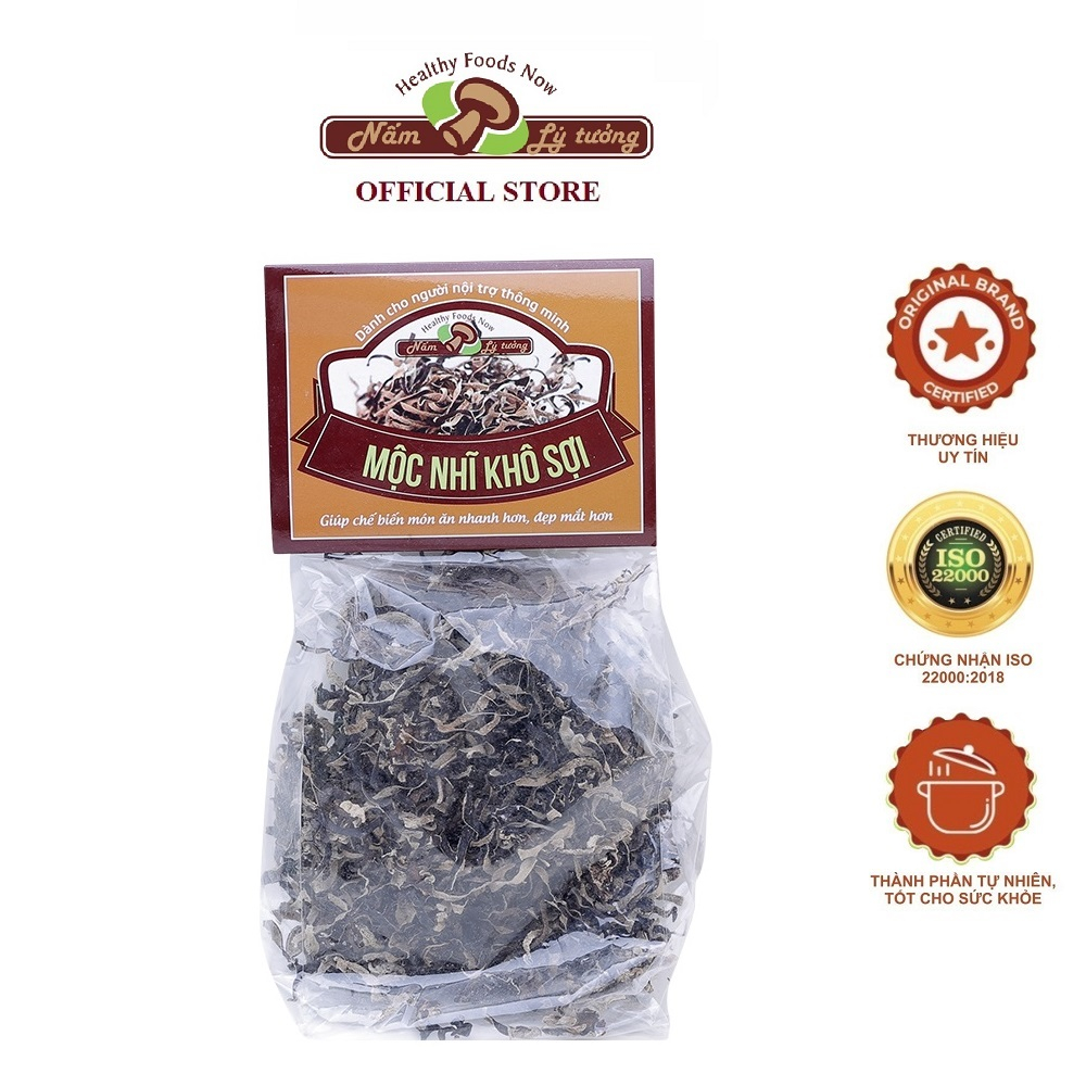 Mộc Nhĩ Khô Sợi Lý Tưởng 70g, Nấm Mèo Thái Sợi 70g