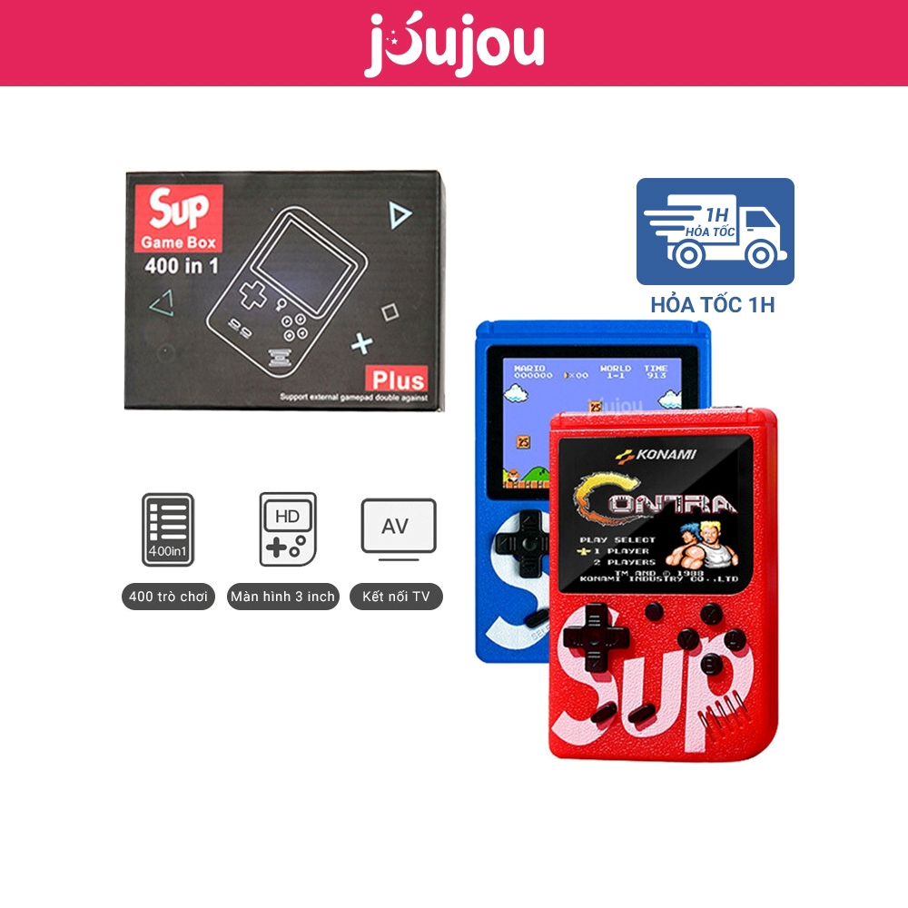 Máy game cầm tay JuJou 400 trò chơi kinh điển có kết nối TV màn hình sắc nét âm thanh sống động nút bấm mượt