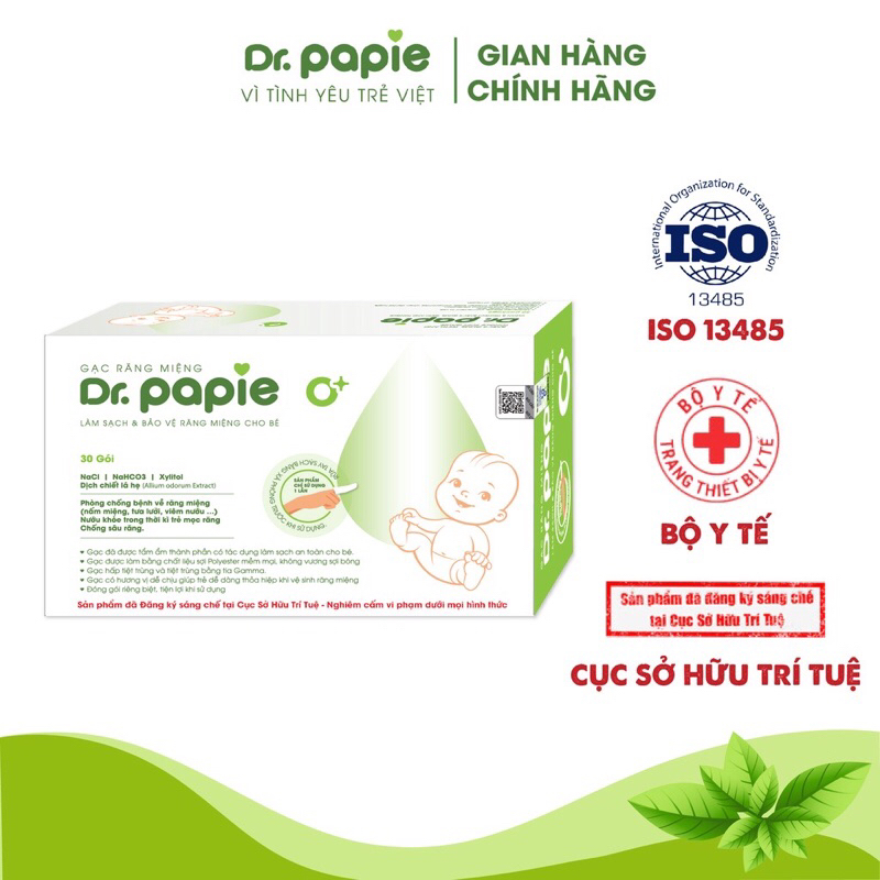 Gạc rơ lưỡi Drpapie cho bé hộp 30 gói