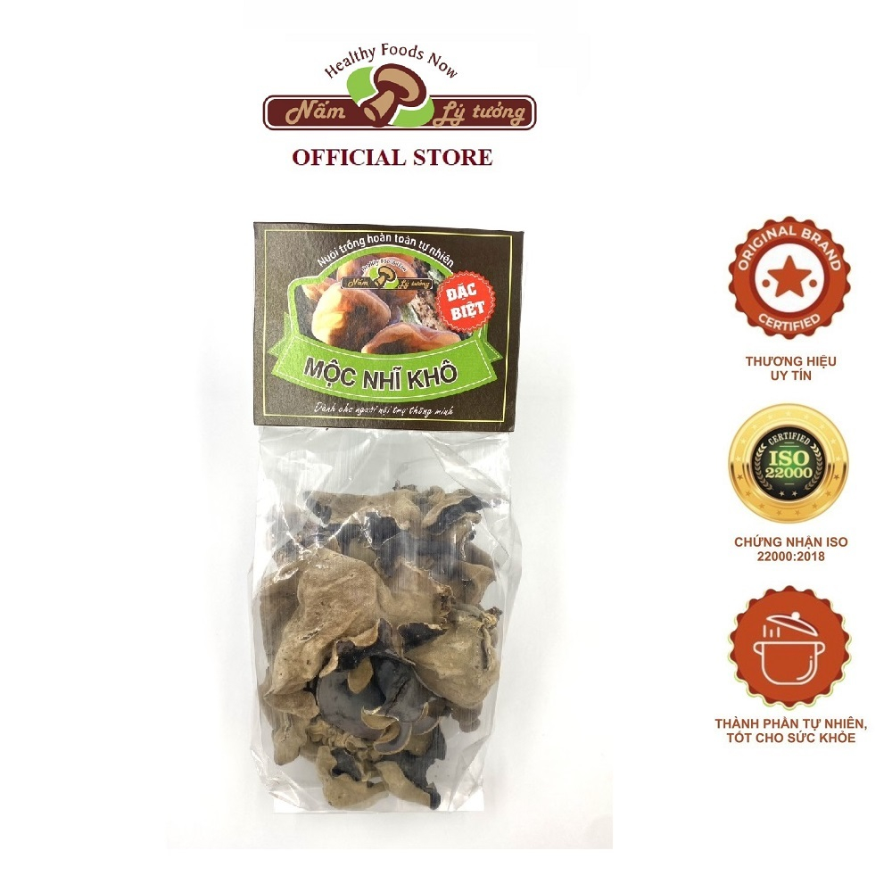 Mộc Nhĩ Khô Lý Tưởng 100g, Nấm Mèo Khô 100g