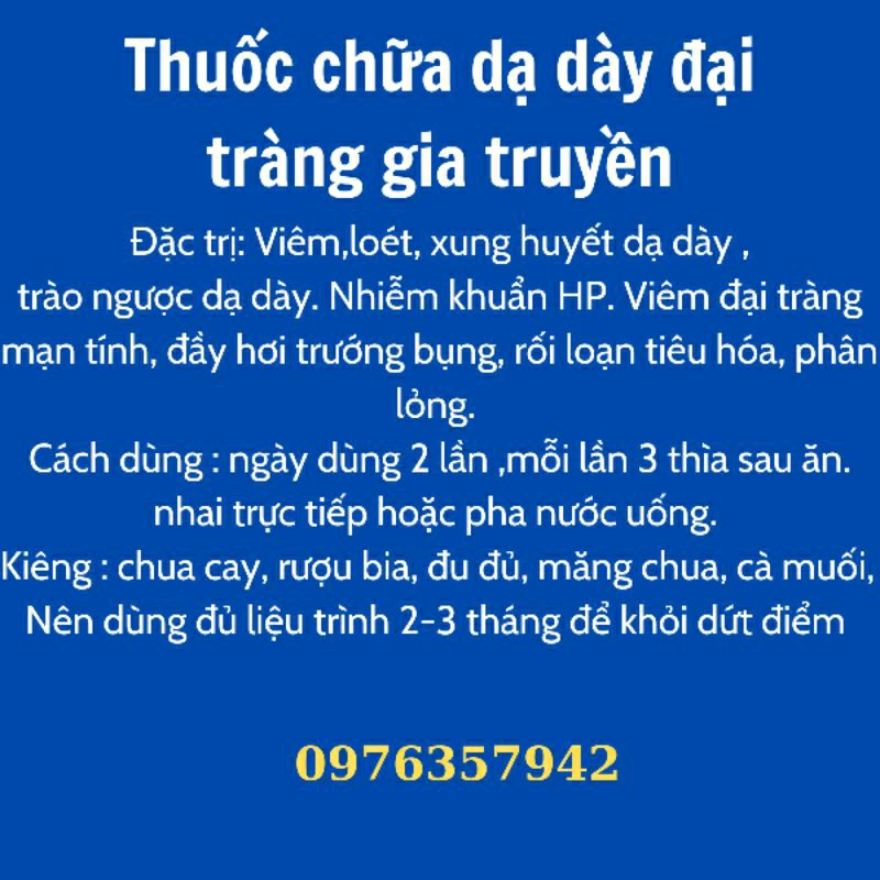 Dạ dày đại tràng nặng mấy cũng khỏi bí truyền