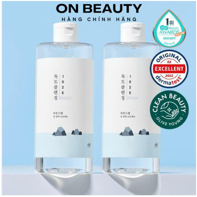 Nước Tẩy Trang Sạch Sâu Dịu Nhẹ Round Lab 1025 Dokdo Cleansing Water 400ml+400ml (1+1)