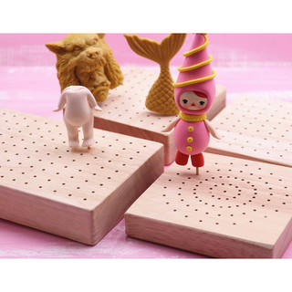 Đế gỗ đục lỗ cắm tượng đất sét/ hoa đất sét/ ứng dụng handmade