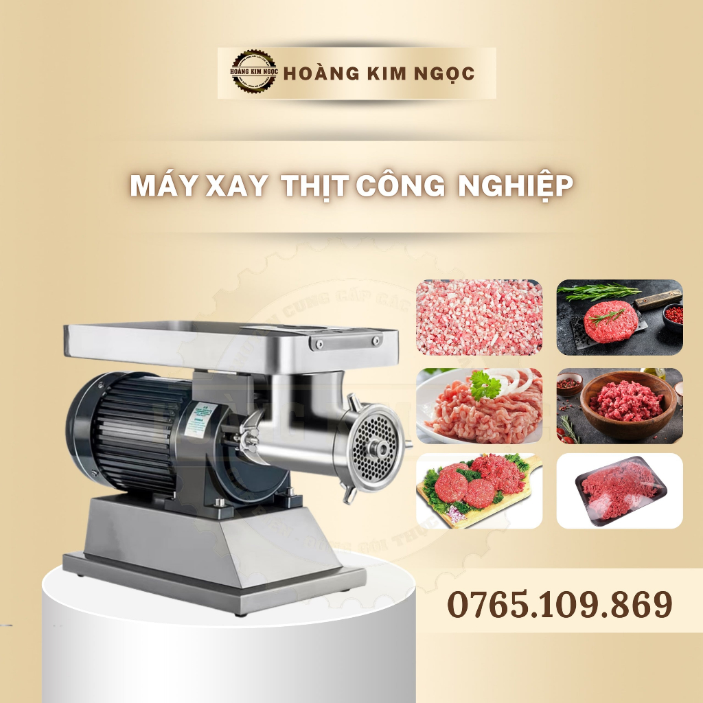 Máy xay thịt công nghiệp 1500 wat - xay thịt đông lạnh, xay cua, xay cá - Hoàng Kim Ngọc