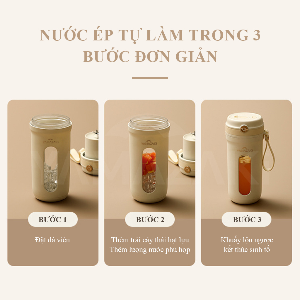 Máy xay sinh tố cầm tay mini YAMAZAKI 10 lưỡi inox 304 80W máy xay mini cầm tay 350ml / 40W tiện lợi 6 lưỡi dao inox xay