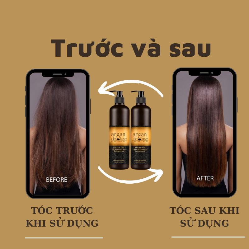 Dầu gội xả collagen Deluxe phục hồi tóc khô xơ hư tổn hương nước hoa - kích thích mọc tóc 500 - 1000ml