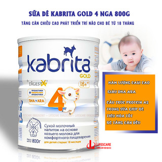 Sữa dê kabrita 4 Nga giàu DHA, ARA, caxi, protein A2 bé tiêu hóa tốt, tăng cao, phát triển trí não cho bé 800g