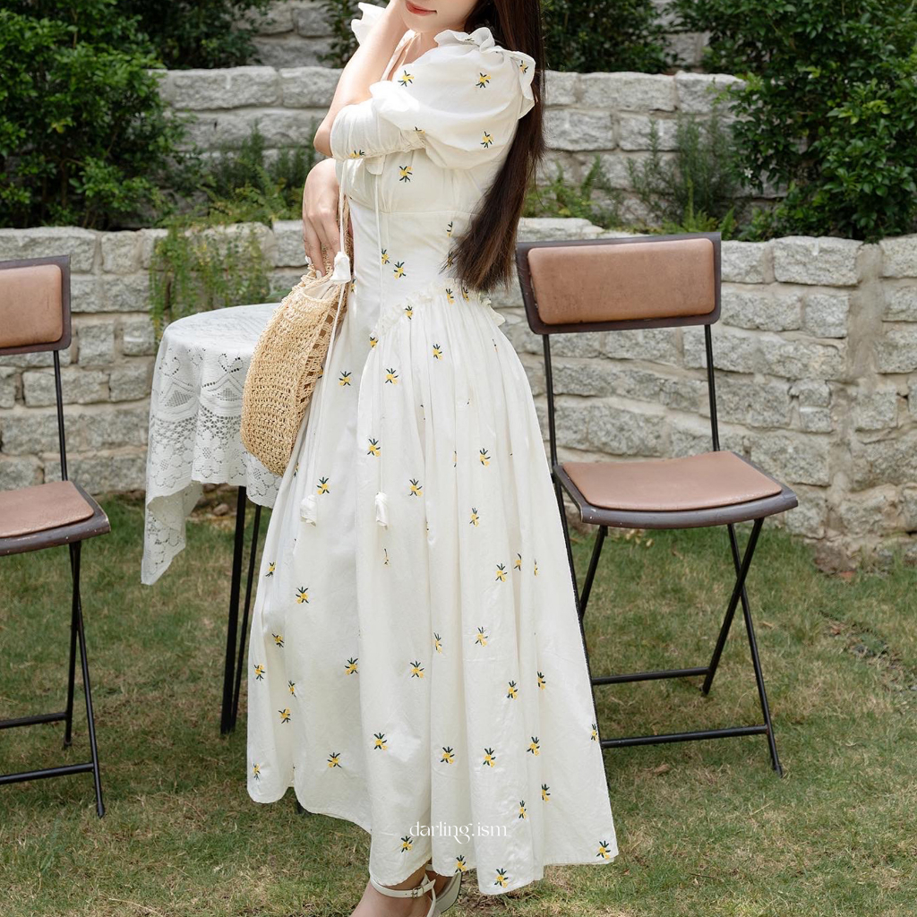 DARLING.ISM - Đầm hoa dáng dài Cherie dress vải cotton thêu hoa