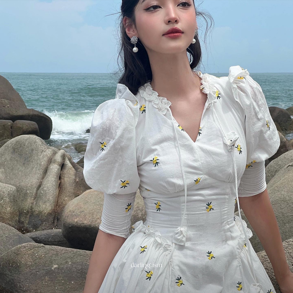 DARLING.ISM - Đầm hoa dáng dài Cherie dress vải cotton thêu hoa
