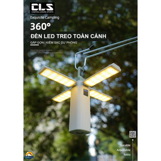 Đèn Pin / Đèn LED treo lều đa năng gấp gọn 4 cánh kiêm sạc dự phòng CLS cắm trại dã ngoại