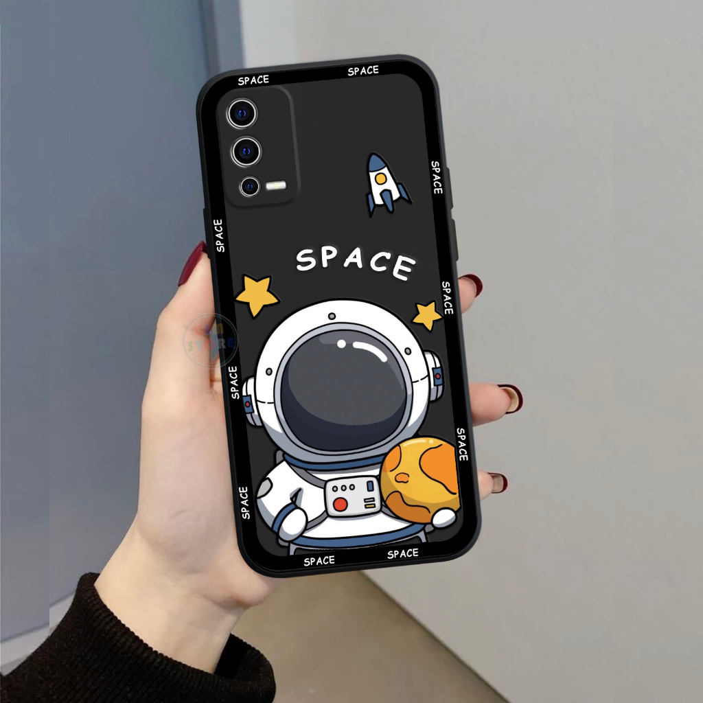Ốp lưng Oppo A55-4G, silicon TPU dẻo, Phi Hành Gia Nasa