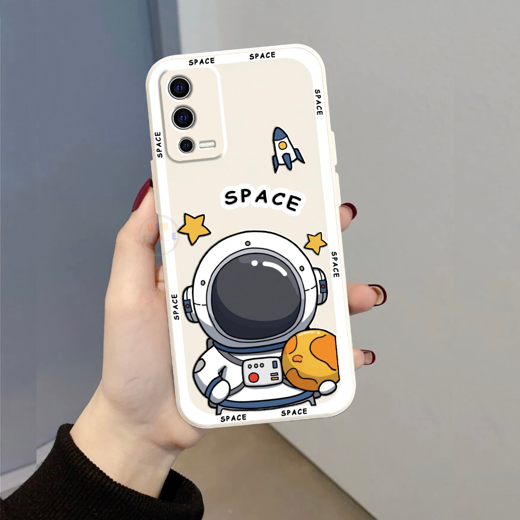 Ốp lưng Oppo A55-4G, silicon TPU dẻo, Phi Hành Gia Nasa