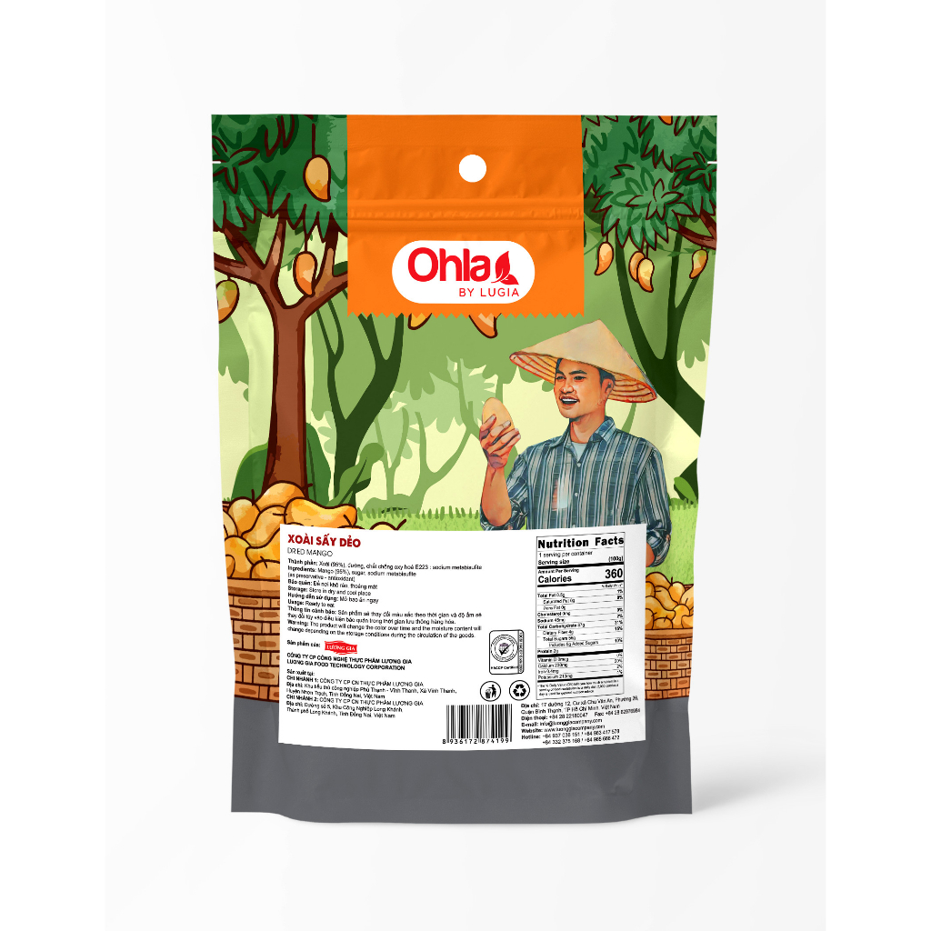 Xoài sấy dẻo Ohla 500g (túi mới)