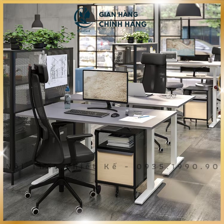 Bàn ikea chân sắt Goodluck dùng làm bàn đa năng  bàn decor phù hợp mọi không gian FreeshipHCM GLBIT03