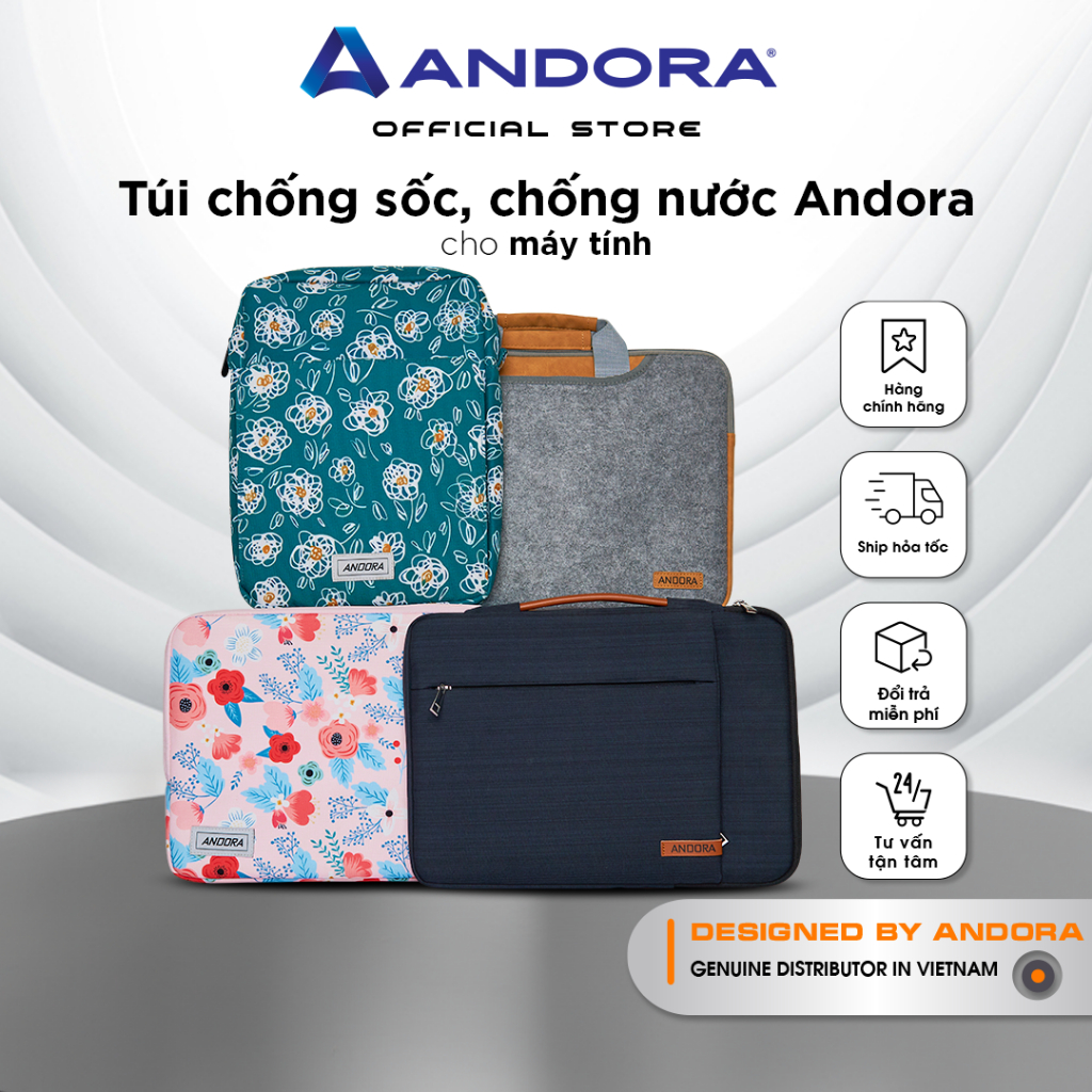 Túi chống sốc, chống nước cao cấp chính hãng Andora cho máy tính 13/14 inch