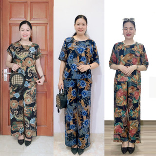 Lanh 3D Tay cộc tay lỡ quần dài Cực Chất Cho bà cho mẹ