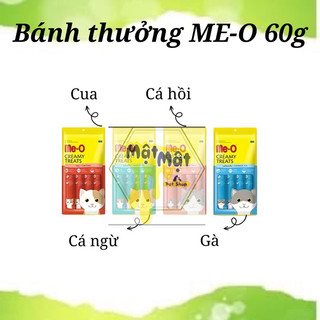 Thức ăn kem thưởng 4 ống DINH DƯỠNG CHO MÈO ME-O 60g ( 15gr x 4 thanh)
