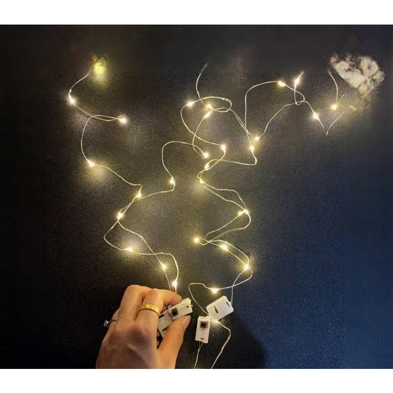 Đèn led trang trí, fairy light, đèn đom đóm dùng pin 3 chế độ nháy sẵn pin 1m, 2m, decor, chụp ảnh sản phẩm