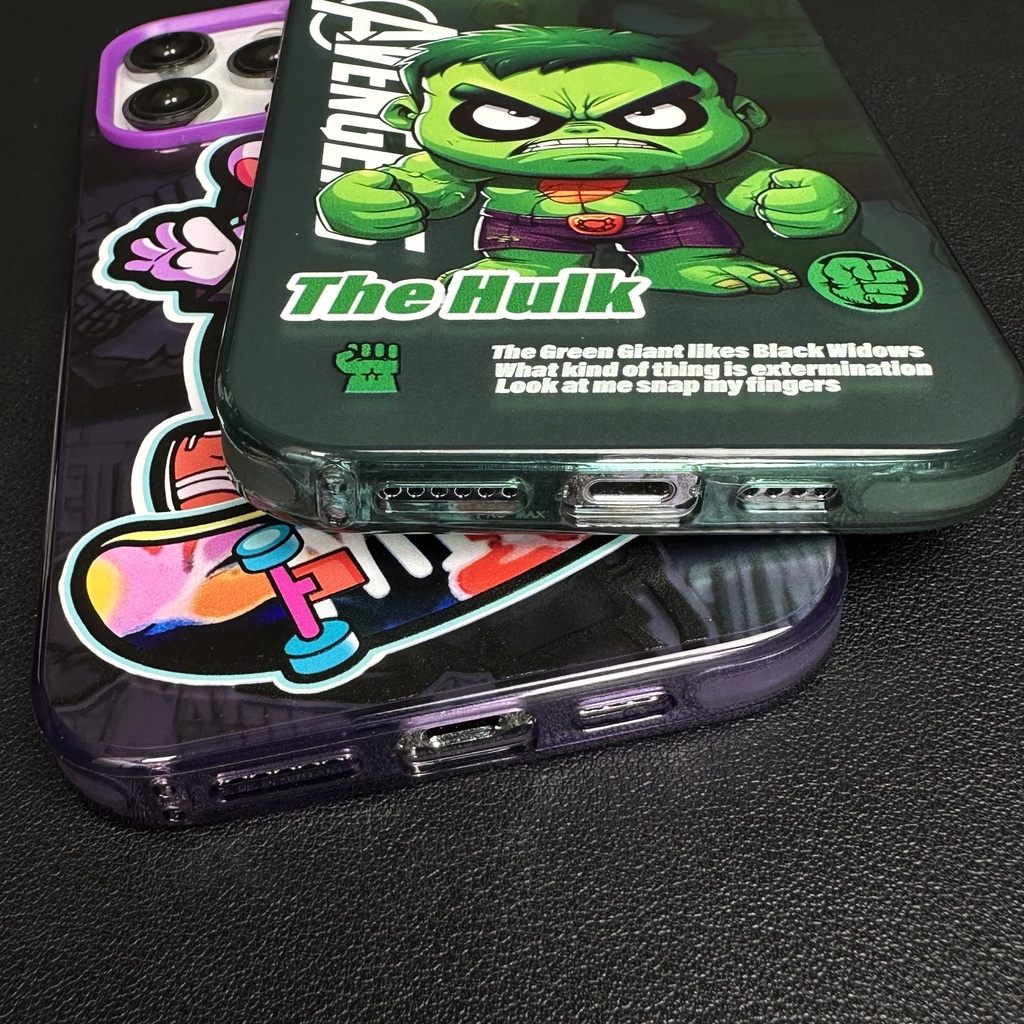 Ốp lưng chống shock chibi siêu anh hùng Marvel iphone 14 pro max 13 pro max dx1004