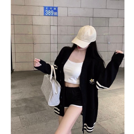 Cadigan - Áo Khoác Cadigan Thiết Kế In Ong Sọc Tay Form Rộng Unisex Nam Nữ Mặc Đẹp
