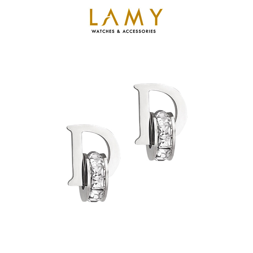 Khuyên tai nữ CDE D-shaped Earrings Silver CDE3019SV