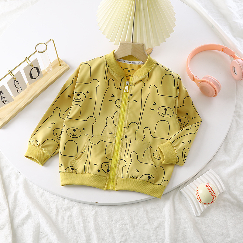 Áo khoác gió kaki cho bé yêu, Áo khoác trẻ em cardigan bé trai và bé gái dài tay dây kéo.