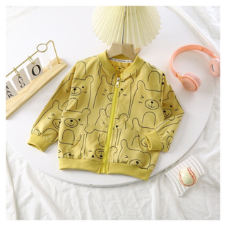 Áo khoác gió kaki cho bé yêu, Áo khoác trẻ em cardigan bé trai và bé gái dài tay dây kéo.