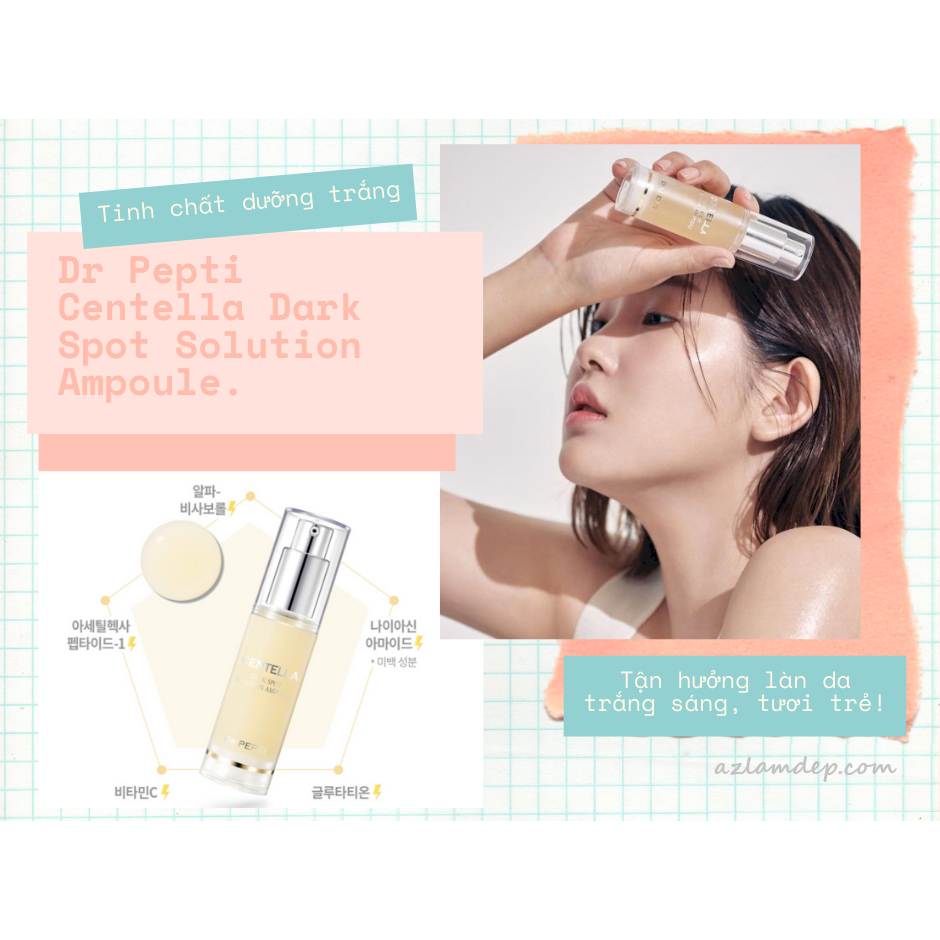 Tinh Chất Dưỡng Trắng căng bóng DR.PEPTI Centella Dark Spot Solution Ampoule 30ml
