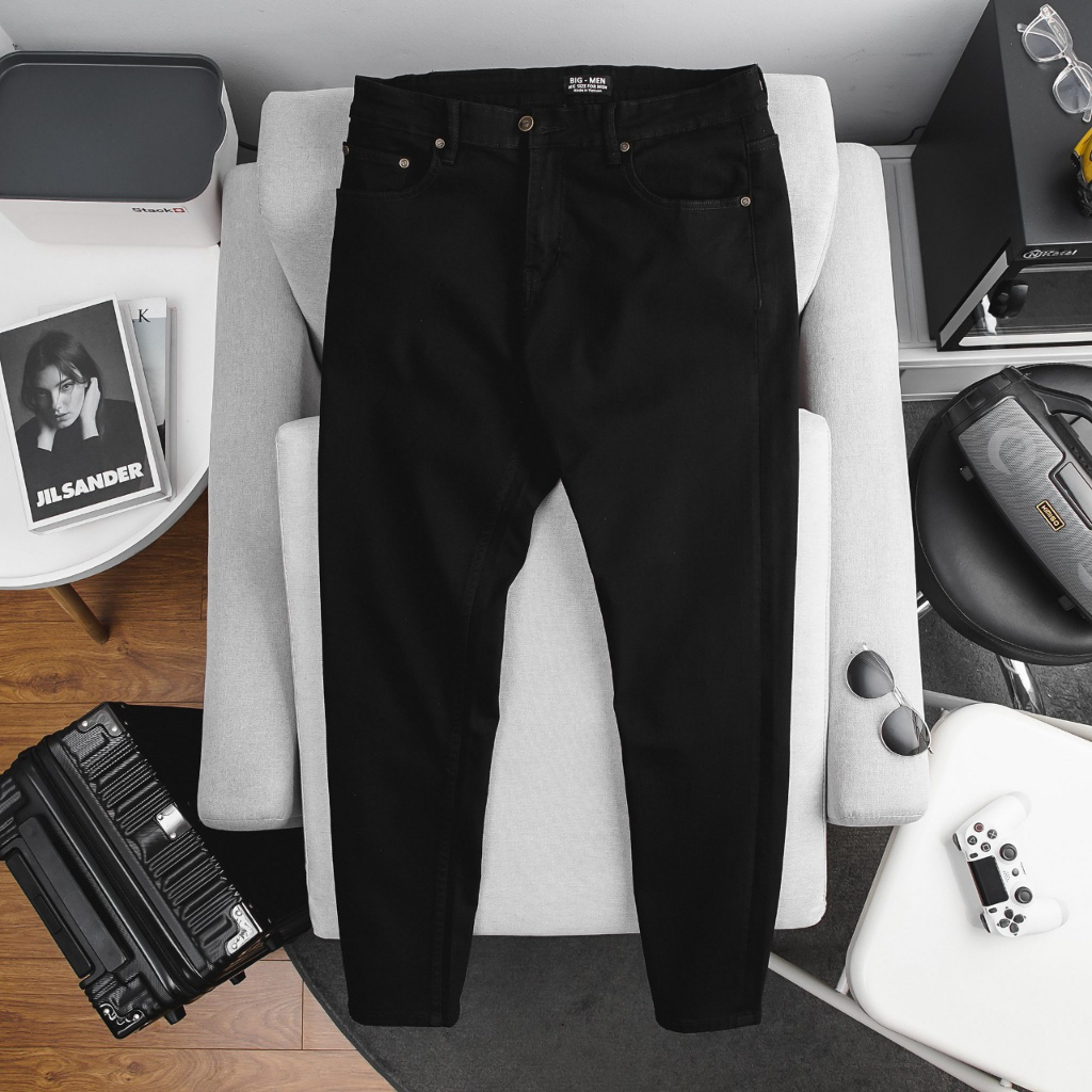 Quần jean nam bigsize màu đen form limfit size 80 - 130kg