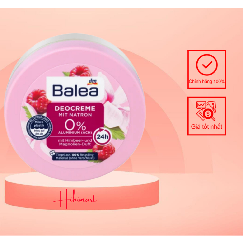 Kem khử mùi hôi nách Balea Deocreme với baking soda, 50ml