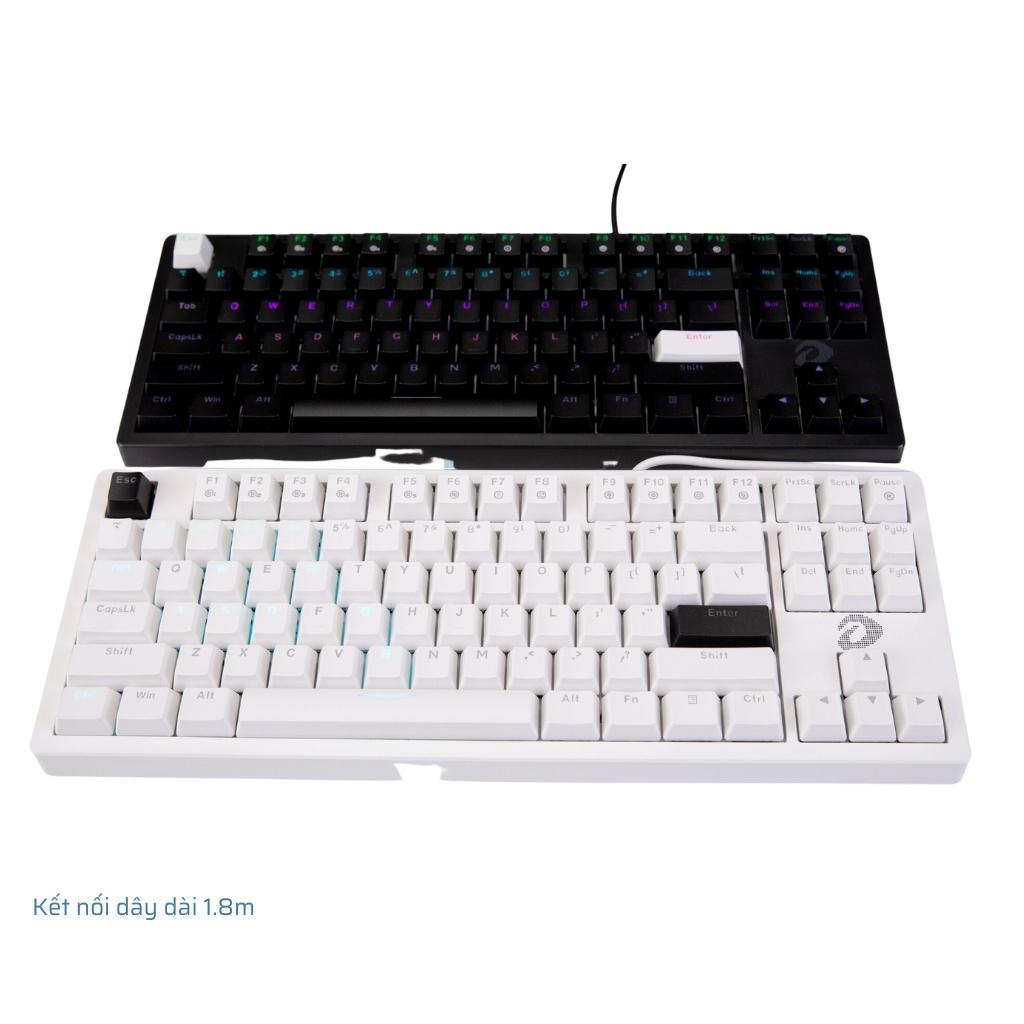 Bàn Phím Cơ TKL Dareu EK87 V2 Black, White - Đèn Led Bo Viền RGB - Keycap ABS - Bảo Hành Chinh Hãng 3 Năm
