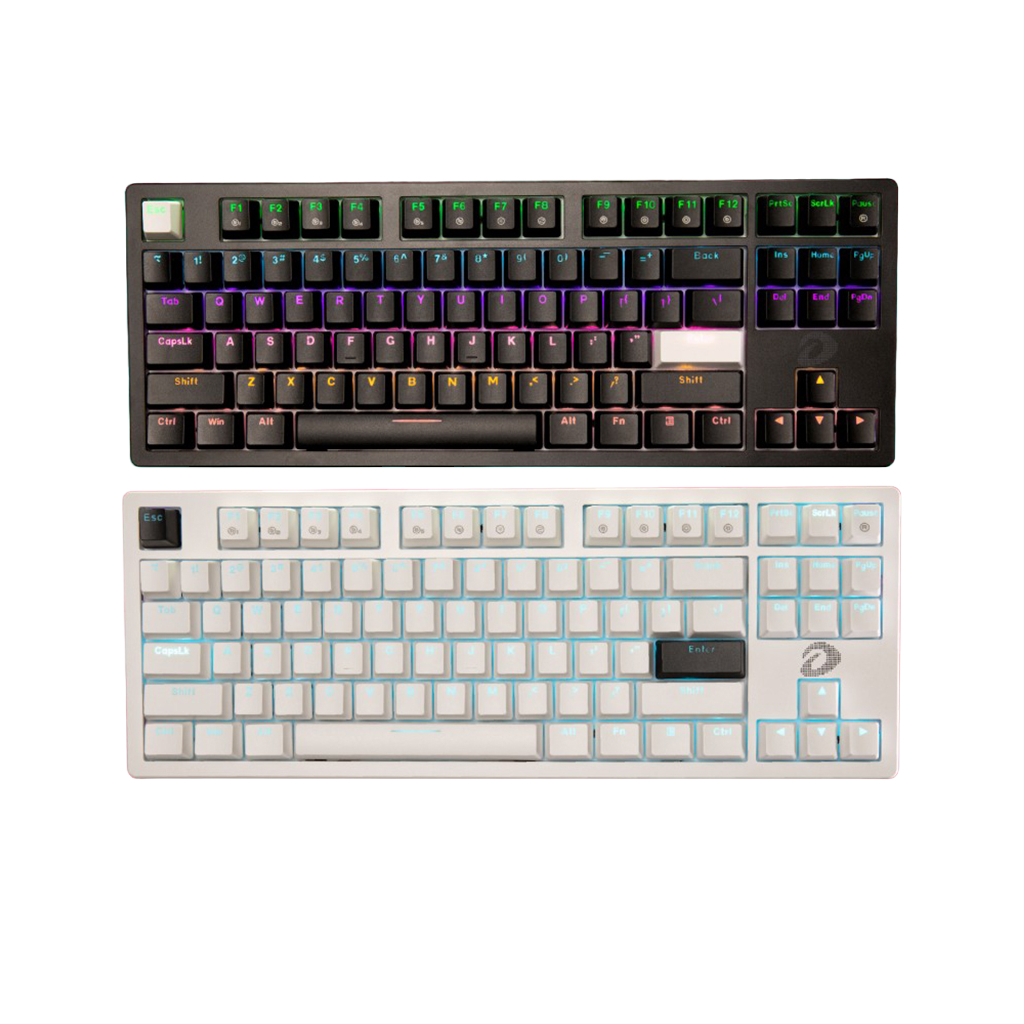Bàn Phím Cơ TKL Dareu EK87 V2 Black, White - Đèn Led Bo Viền RGB - Keycap ABS - Bảo Hành Chinh Hãng 3 Năm