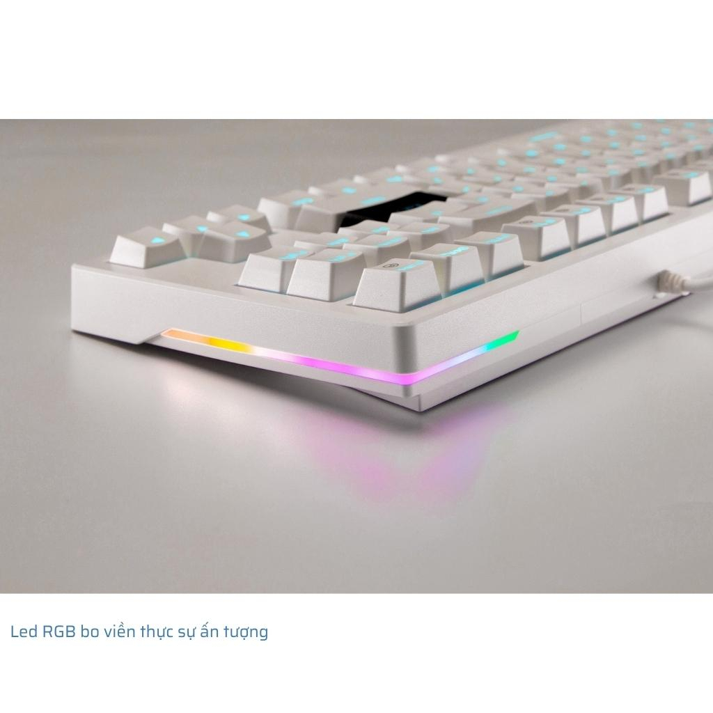 Bàn Phím Cơ TKL Dareu EK87 V2 Black, White - Đèn Led Bo Viền RGB - Keycap ABS - Bảo Hành Chinh Hãng 3 Năm
