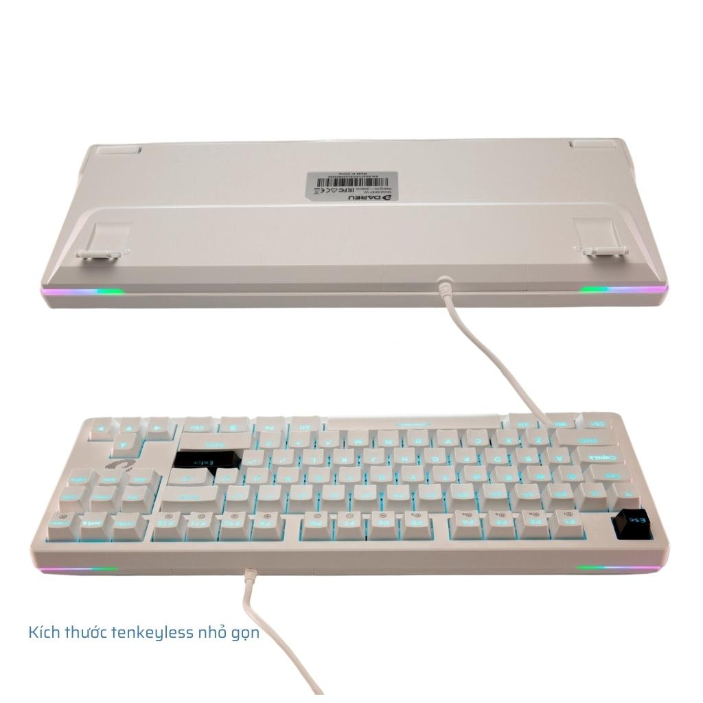 Bàn Phím Cơ TKL Dareu EK87 V2 Black, White - Đèn Led Bo Viền RGB - Keycap ABS - Bảo Hành Chinh Hãng 3 Năm
