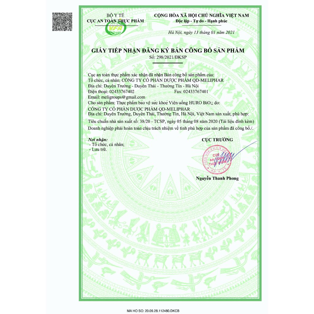 Men vi sinh cho người lớn Huro Bio giảm Táo bón, Đầy hơi, Chướng bụng